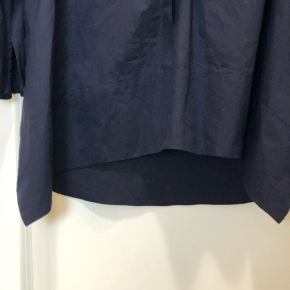 ZARA Woman Navy Blue Cotton Top - Picture 5 of 5
